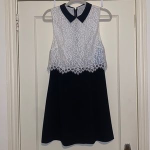 Alice & Olivia Lace Collar Sleeveless Dress